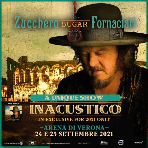 Zucchero "Sugar" Fornaciari dal vivo a settembre all'Arena di Verona